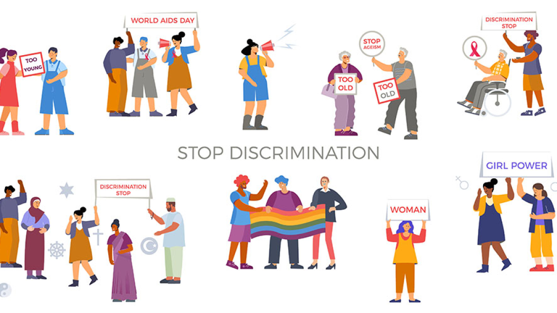 Sida Activismo Ilustración de la discriminación Multitudes se reúnen para protestar