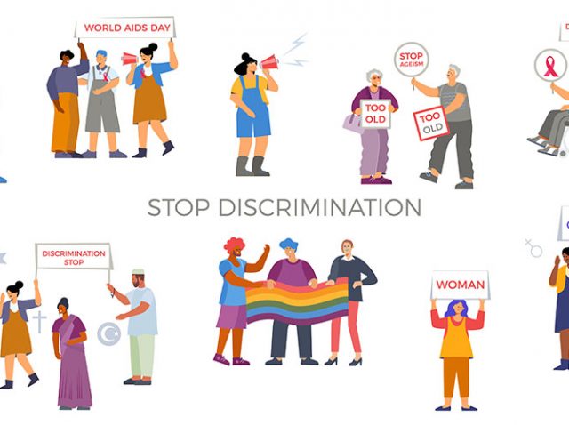 Aids Activism Illustration of Discrimination Crowds Gather to Protest