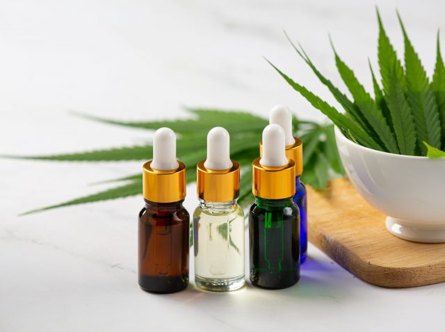 Hemp oil from hemp seeds and leaves Medical marijuana.