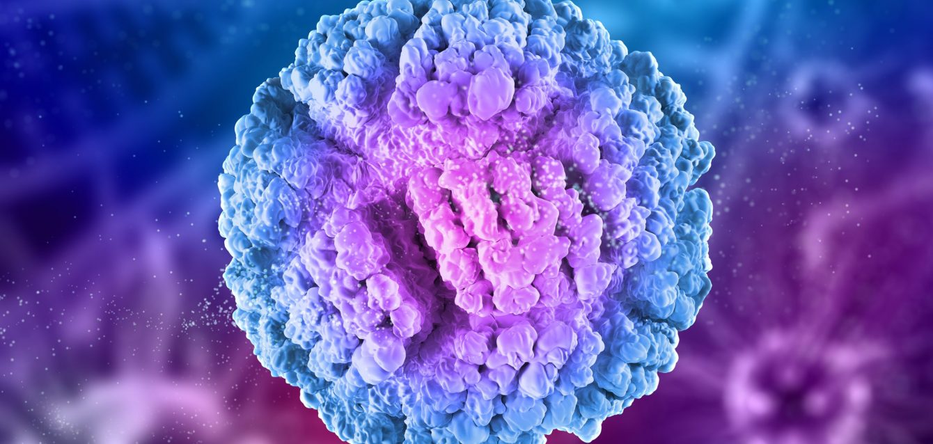 3D medical background with microscopic view of abstract virus ce