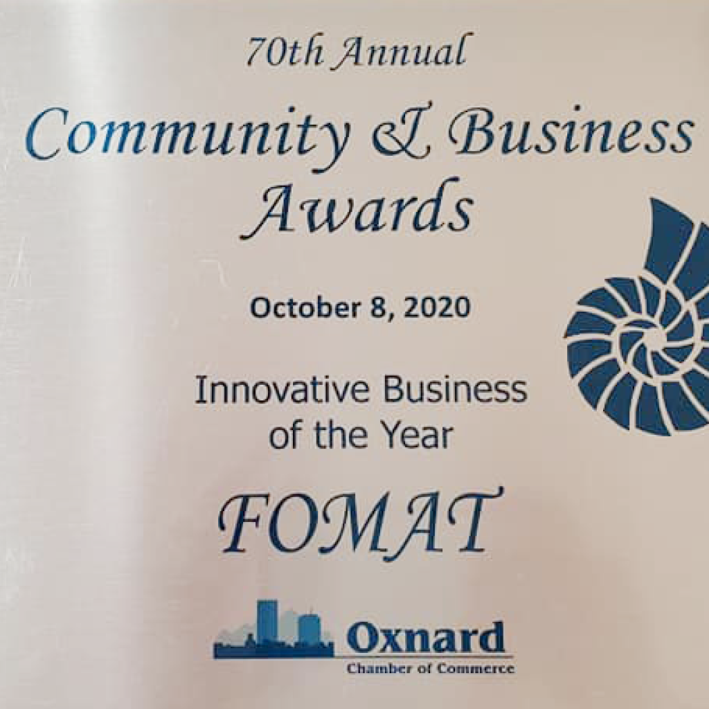 FOMAT ha sido galardonada como Empresa Innovadora del Año por la Cámara de Oxnard
