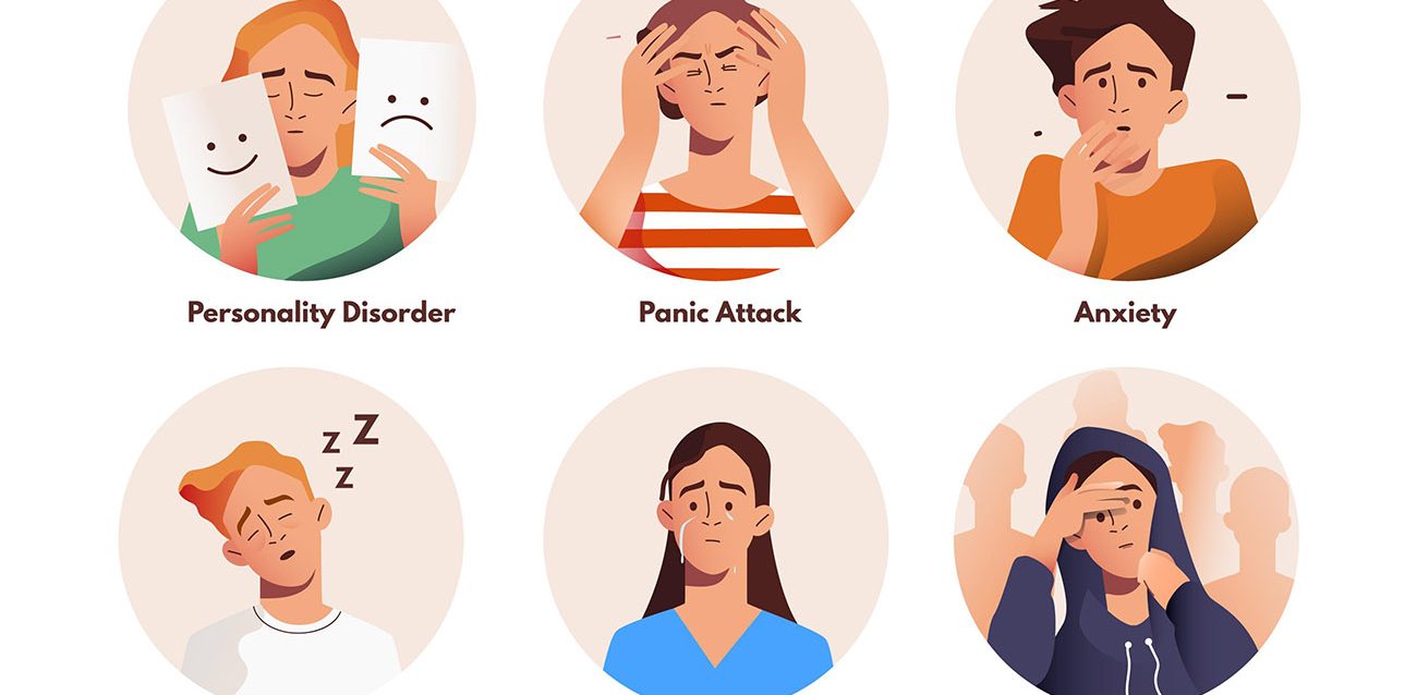 Ilustración de los síntomas y las causas de la ansiedad