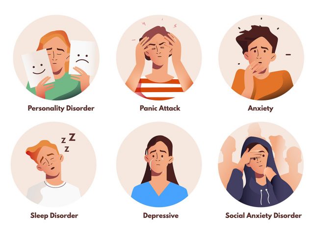 Ilustración de los síntomas y las causas de la ansiedad