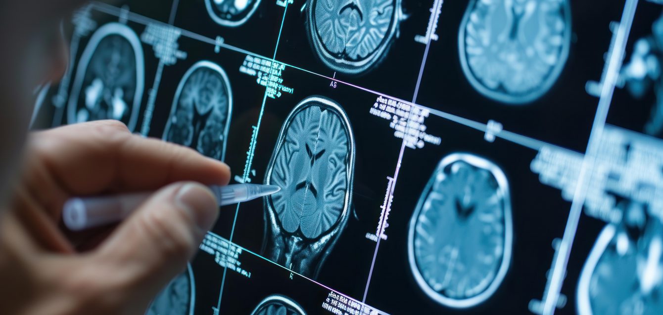 Profesional médico analizando resonancias magnéticas cerebrales. Profesional médico analizando resonancias magnéticas cerebrales.