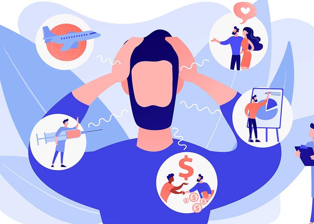 Ilustración de ataques y síntomas de ansiedad: ¿qué son y qué los causa?