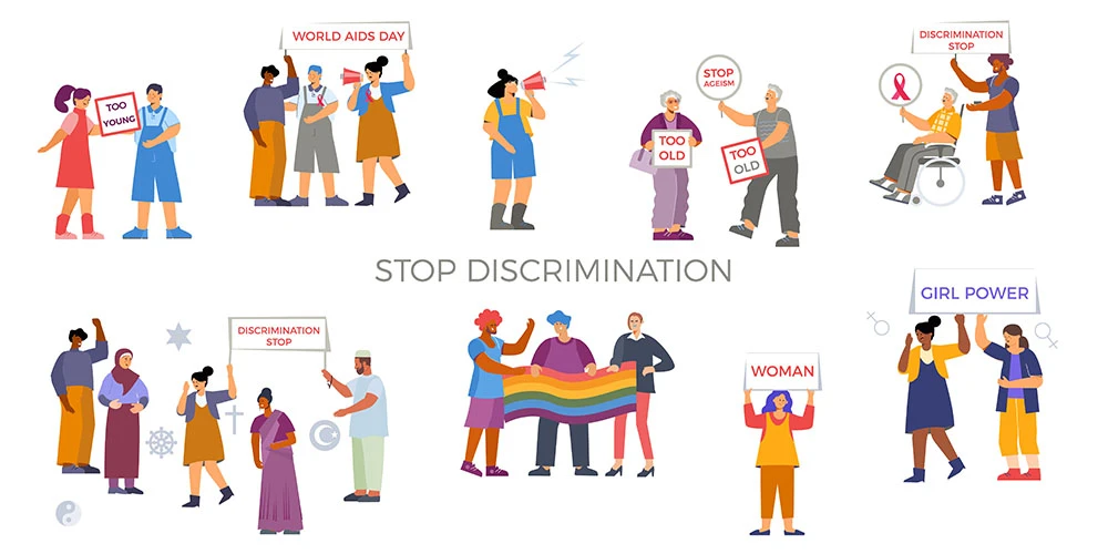 Sida Activismo Ilustración de la discriminación Multitudes se reúnen para protestar