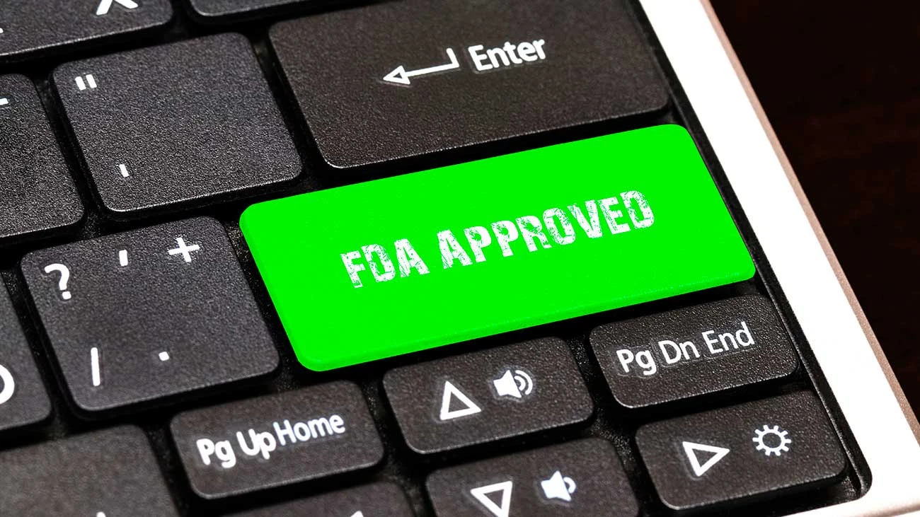 Aprobación de la FDA Ilustración | Teclado Medicina y Medicamentos