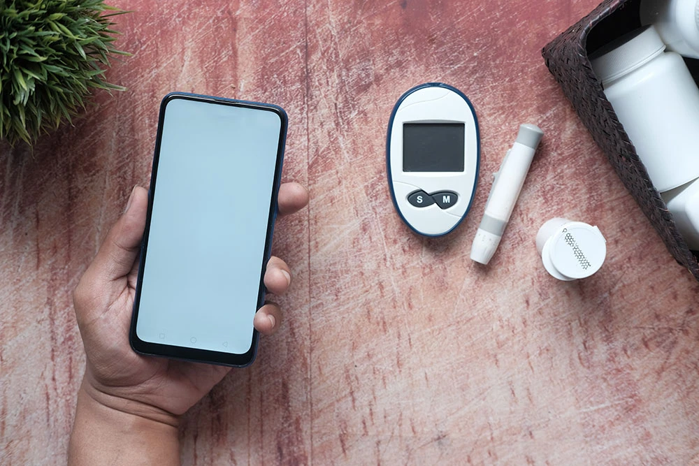 Primeras etapas de la diabetes Imagen del kit de pruebas y herramientas