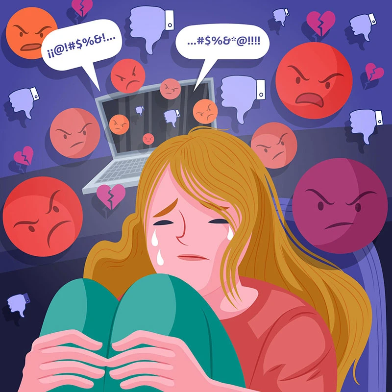 La ansiedad social y la meditación Chica Ilustración lidiar con la ansiedad