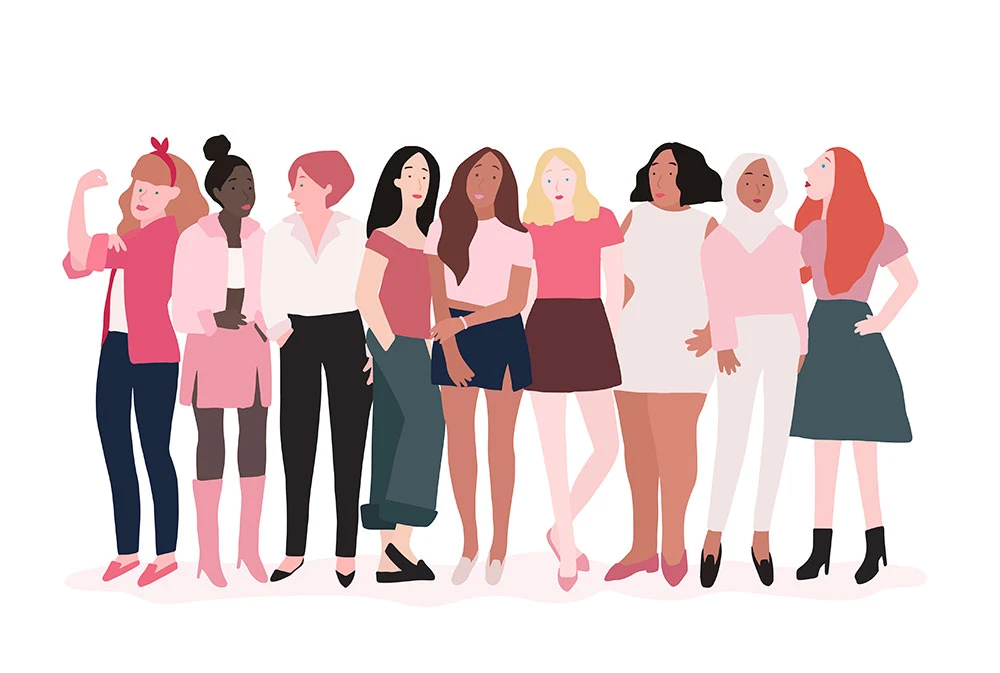 Grupo de mujeres fuertes unidas contra el cáncer de mama