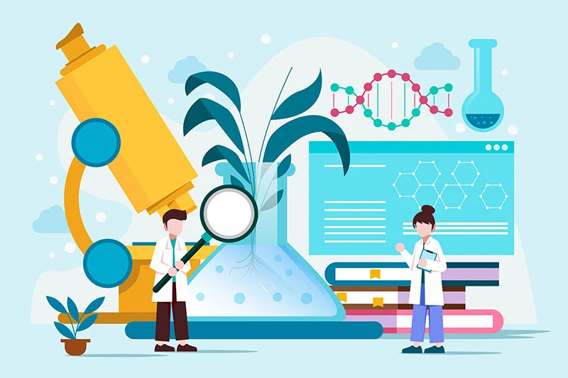Genomic Research Surgeon and Doctor Illustration